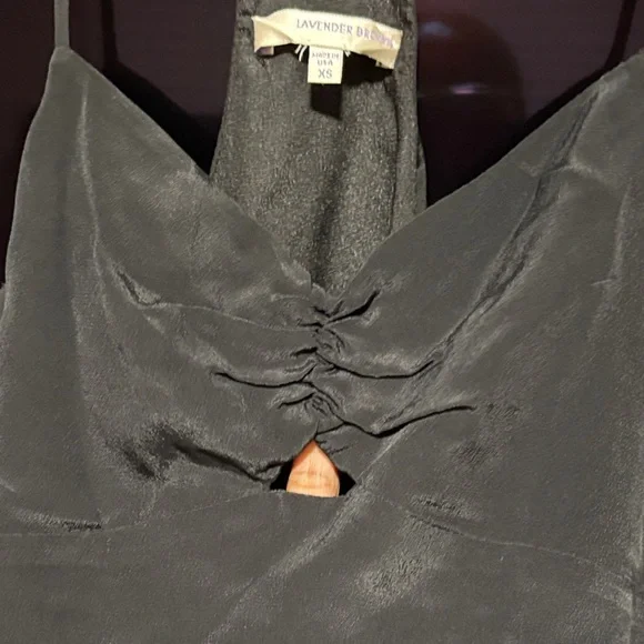 Lavender Brown - Black Silk Mix Top (with peephole)